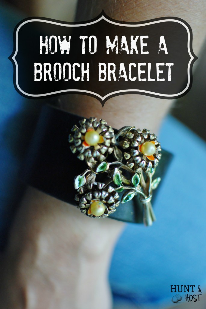 DIY brooch bracelet tutorial, idea for old brooches