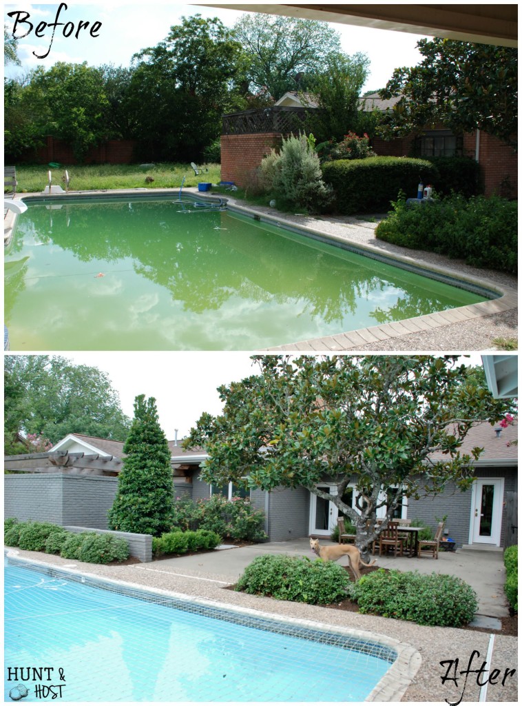 Back Yard before and after pool