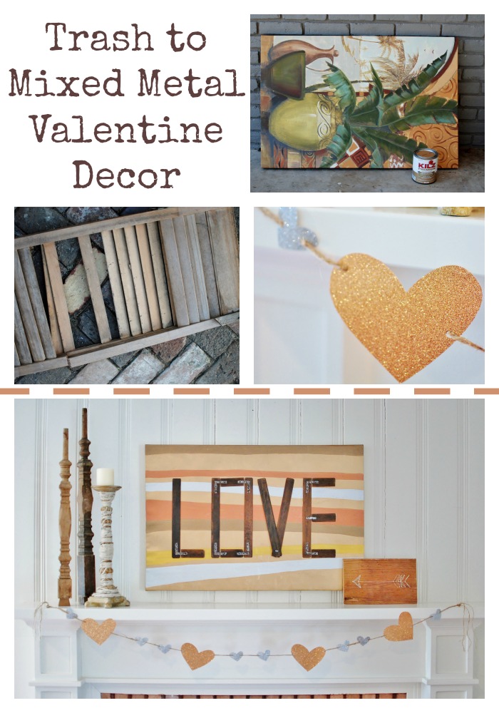 A mixed metal Valentine project made from garage sale finds. With the greatest message of Love. www.huntandhost.net