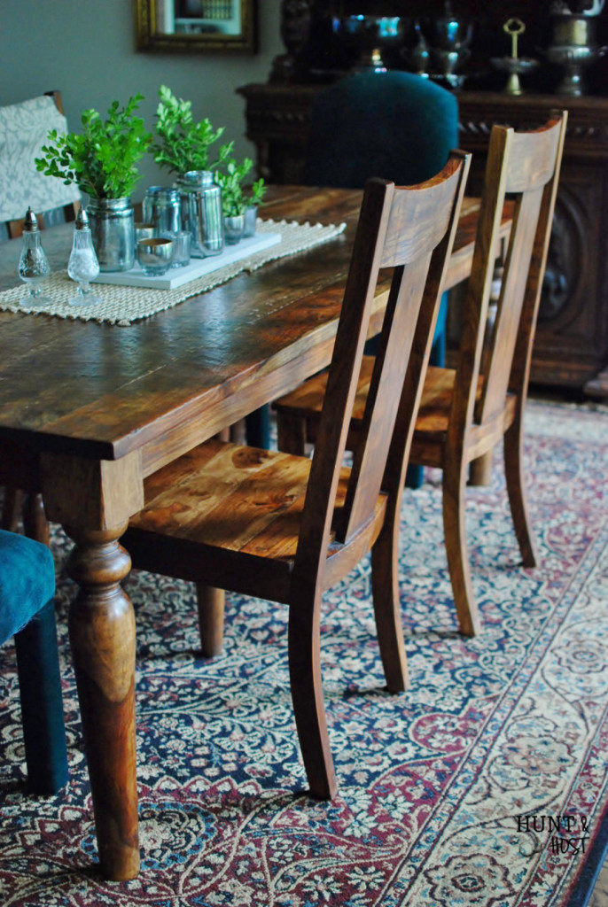 What to do when you don't want to paint your dining room furniture, but you want a change! www.huntandhost.net