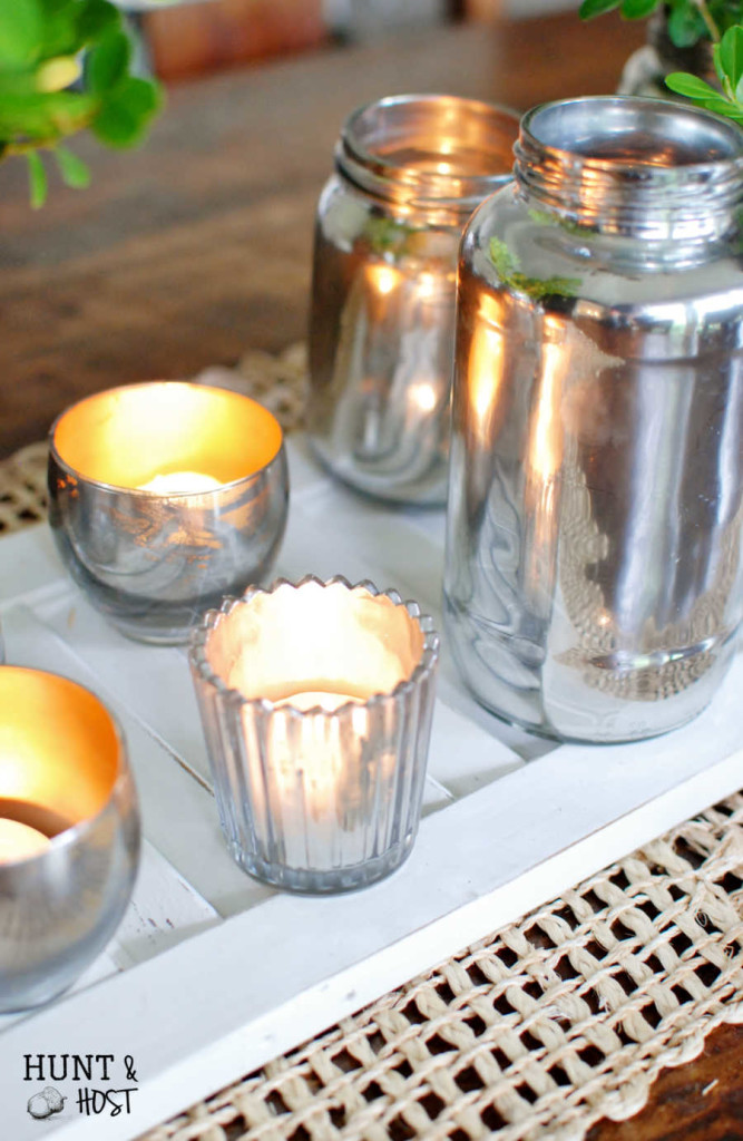 From grocery store to gorgeous. DIY home décor straight from your pantry. Start with this mercury glass makeover. www.huntandhost.net