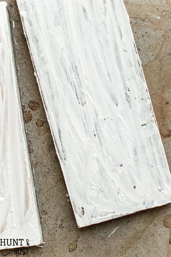 DIY aged barnwood. Learn how to age new wood to look old in minutes with this tutorial. 