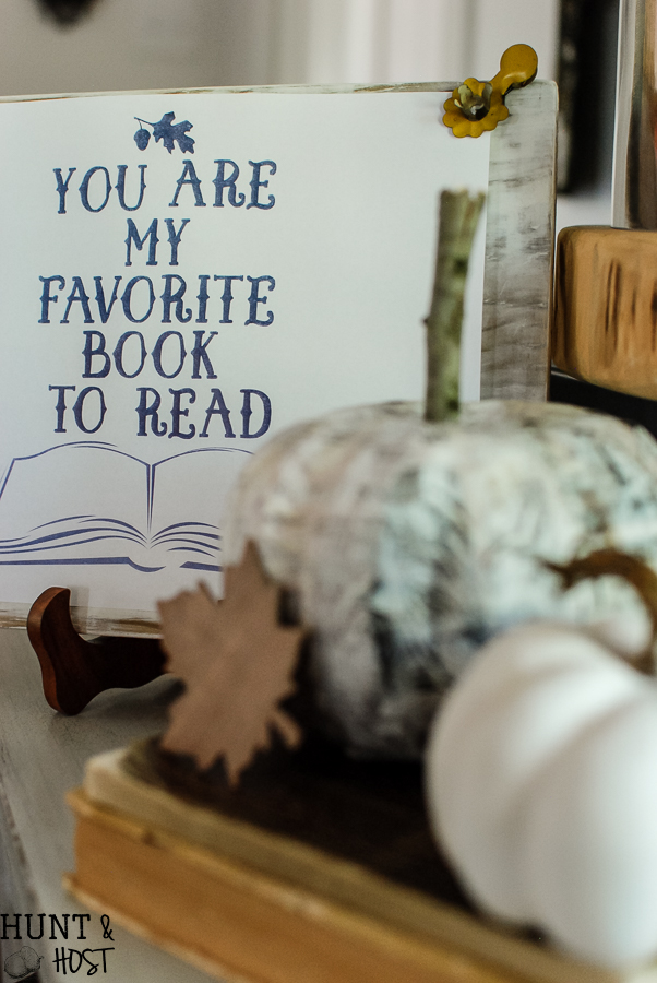 A cozy autumn home tour inspired by books and pages for Fall. Plus a free printable for a friend...You are my favorite book to read. 
