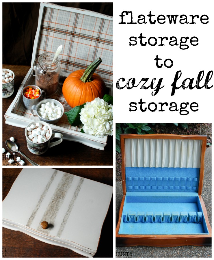 An old school flatware storage box gets a cozy makeover for Fall. Now it's the perfect hot chocolate station! 