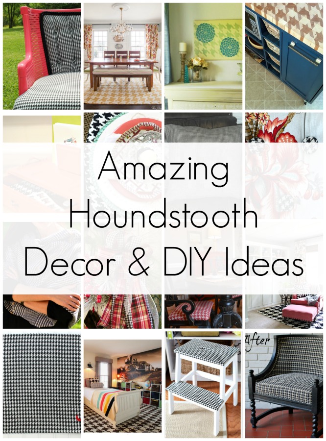 A round up of houndstooth decor and houndstooth DIY ideas! Because houndstooth is my favorite color! 