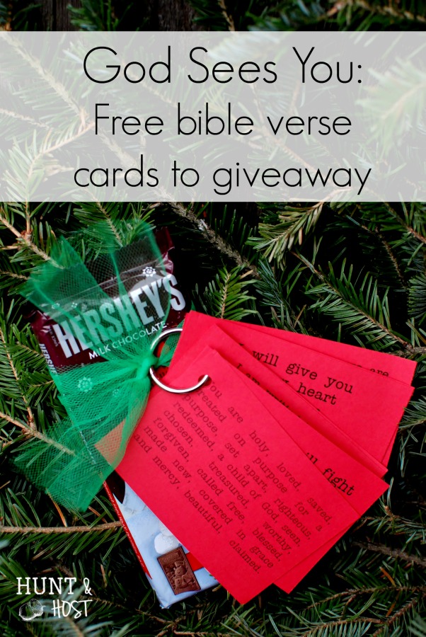 Free Printable scripture cards to give away. God sees you, a gift for the unseen all around us. 