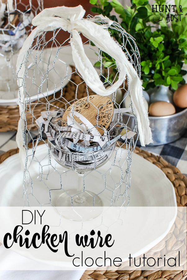 Easy spring decorating ideas from a DIY chicken wire cloche tutorial to newspaper nests. All you need for the most beautiful spring tablescape. 