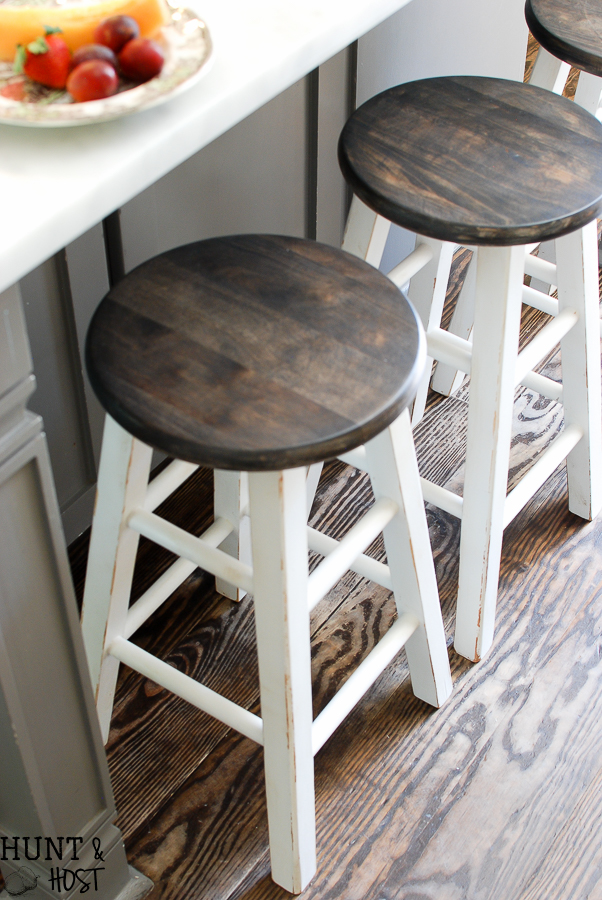 Cheap to Chic Bar Stool Makeover With My NEW Spray Tent - Hunt and Host