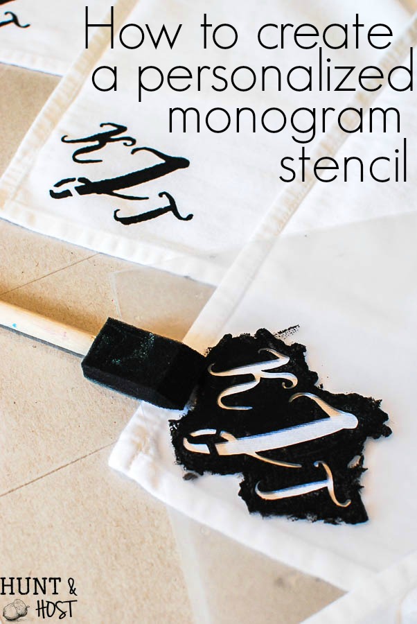 How to create a personalized monogram stencil tutorial. Great for wedding gifts, house warming presents or birthday and Christmas gifts!
