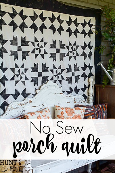 Don't ruin the family heirloom, make this easy DIY no sew porch quilt to hang outside.