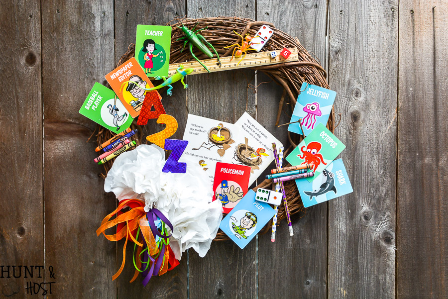 eed a fun teacher appreciation gift idea? This DIY teacher wreath is sure to be a hit, made from all the school supply leftovers, game pieces and miscellaneous office supplies show your favorite teacher some love with cute classroom decor!