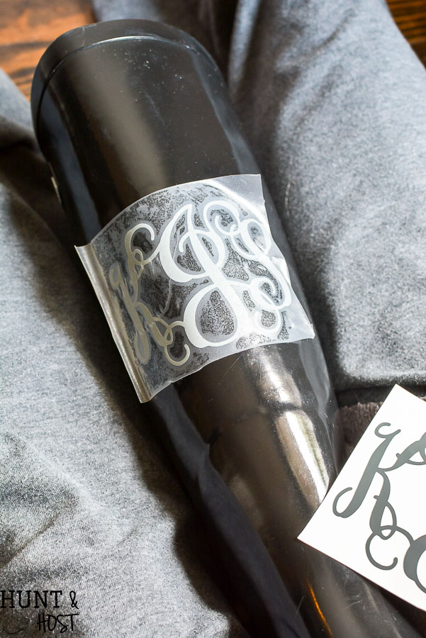 How to make monogram vinyl decals for rain boots and other personalization. Step by step tutorial to make and cut your own monogram vinyl decal. 