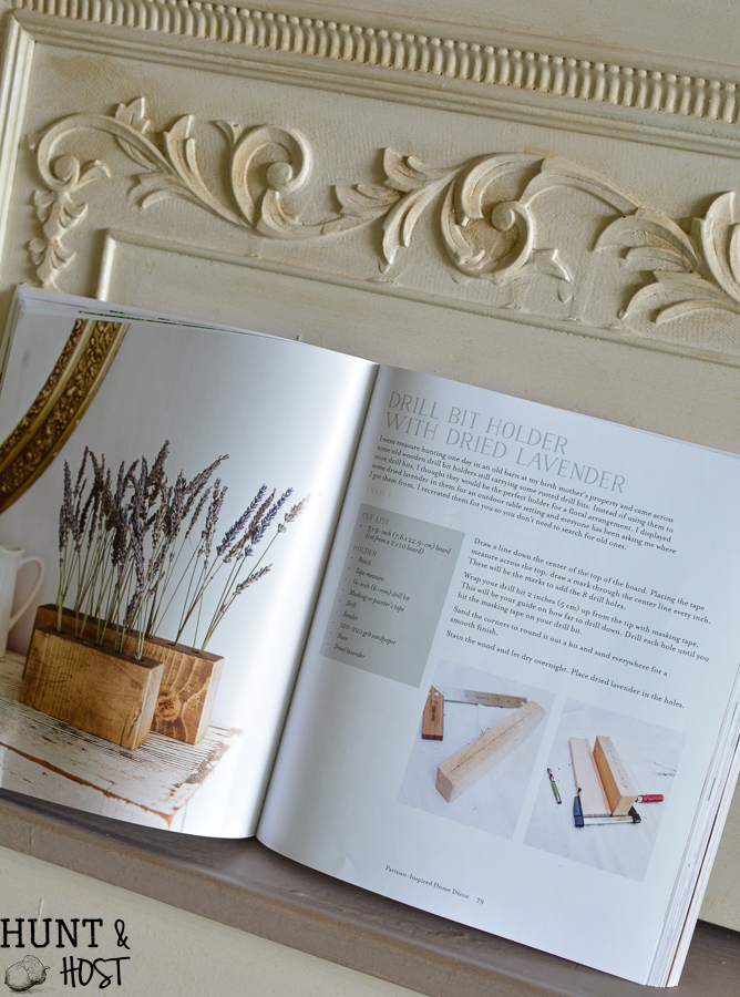 French Vintage Décor Book Review, plus an  easy drill bit holder for flowers. Project ideas from France await!