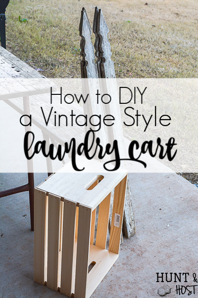 Make your own DIY vintage style laundry cart to help organize your laundry room on a budget with style. Add extra storage with this rolling spacesaver. #vinatgestyle